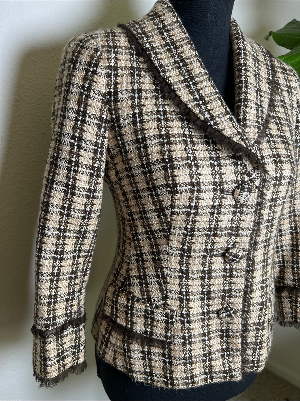 Ralph Lauren Women’s 100% Silk Vintage Earth Tones Blazer Jacket Size 8